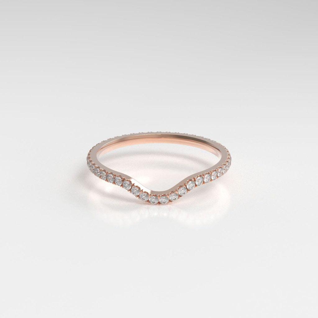 rose gold curved eternity ring