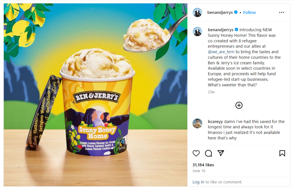 ben-jerrys-refugee-ice-cream-flavor-instagram-post